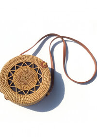 Túi mây tre đan họa tiết hình sao - Lớn 20cm