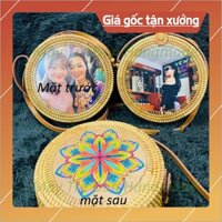 Túi Mây Tre Đan , In Hình Theo Yêu Cầu , Kích Thước 20x8cm