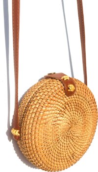 Túi mây tre đan trơn mấn góc - Lớn 20cm