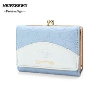 Túi MELIFEISEWU Hello Kitty, Ví da PU thời trang hoạt hình dễ thương Anime thông thường, Kawaii Kuromi Cinnamoroll Quà tặng sinh nhật Túi đựng thẻ gấp