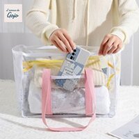Túi Messenger chống nước GOJO, Túi xách trong suốt màu kẹo nhựa Pvc dung tích lớn, Túi đựng mỹ phẩm thông thường Túi đeo vai Giỏ dã ngoại Túi Tote đi biển mùa hè