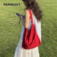 Túi Messenger PENEAKY, Túi đeo vai bằng vải Canvas Vitality Girl, Túi xách thời trang cỡ lớn chấm bi màu đỏ thời trang