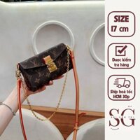 Túi mini dây xích và dây da đeo chéo , túi lệ vi mi ni nhỏ gọn xinh xắn hàng Quảng Châu