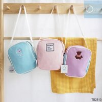 Túi mini đeo chéo Nữ da phối màu thêu hình Ovan.vn TB2810
