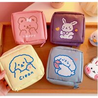 Túi mini đựng son, đồ skincare, giỏ ví cá nhân bỏ túi du lịch hình cute Hàn Quốc giá rẻ - túi Cún trắng xanh