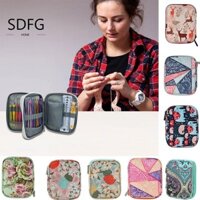 Túi móc 2 lớp SDFG, Hộp đựng bộ dụng cụ dệt kim rỗng 17,5x14cm, di động có túi Web hình chữ nhật có dây kéo kim đan dây kéo Thước túi lưu trữ