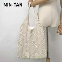 Túi móc MIN-TAN Túi xách dệt kim rỗng dành cho nữ