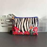 ◕♟Túi mỹ phẩm Estee Lauder họa tiết chim ruồi và ngựa vằn mới clutch da lộn đựng dung tích lớn hoàn thiện