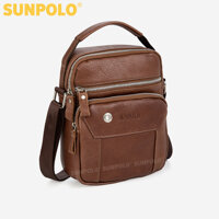Túi Nam Đeo Chéo Da Thật SUNPOLO STU109 Nâu - Màu Nâu