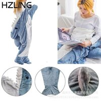 Túi ngủ cá mập hoạt hình HZLING, Bộ đồ ngủ có mũ trùm đầu Bộ đồ ngủ Onesie rộng, Chăn chất lượng cao Bộ đồ ngủ một mảnh có thể đeo được