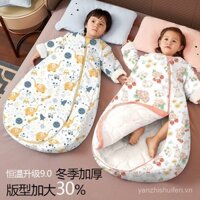 Túi ngủ cho bé mùa đông cho bé, nhiệt độ không đổi dày dặn, trẻ sơ sinh bốn mùa, mẫu thông dụng, chăn chống đạp tích hợp mùa đông