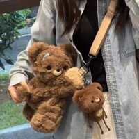Túi ngủ gấu nhỏ Guli dễ thương, ba lô hoạt hình nhồi bông cao cấp, túi đeo chéo gấu nhỏ mềm mại đáng yêu