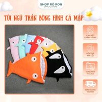 Túi ngủ hình cá mập - Túi ngủ trần bông cho bé - Shop Rô Ron