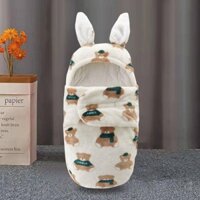 Túi Ngủ Lông Cừu San Hô Dày Dặn Giữ Ấm Chống Đá Cho Bé Sơ Sinh Vào Mùa Thu Đông