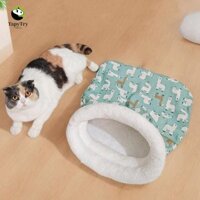 Túi Ngủ Mèo ALISON, Tổ Mèo Đường Hầm Bán Đóng Hoạt Hình, Loại Bỏ Túi Dễ Thương Dày Thoải Mái Chăn Mèo Giường Mùa Đông