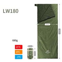 Túi ngủ Naturehike LW180 NH21MSD09 gấp gọn siêu nhẹ túi ngủ cắm trại mới - Xanh lá nhạt