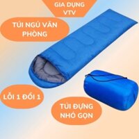 Túi ngủ văn phòng có khóa kéo hở đầu, Túi ngủ đi phượt đi du lịch căm trại xa chống thấm, chống muỗi Gia Dụng VTV