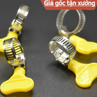 túi nguyên 100 cái đai xiết ống dây gas 9-16mm có tay vặn inox (quai nhê tay vặn )