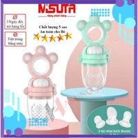 Túi nhai ăn dặm cho bé Misuta 🍀CAO CẤP🍀 núm nhai ăn trái cây, hoa quả chống hóc cho trẻ