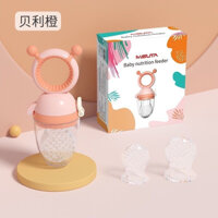 Túi nhai ăn dặm chống hóc cho bé Misuta, túi nhai hoa quả cho bé,3 núm nhai