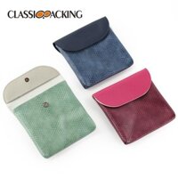 Túi nhỏ bằng da PU họa tiết rắn tươi mới và độc đáo, túi đựng băng vệ sinh, ví tiền nhỏ, ngăn đựng thẻ, túi đựng băng vệ sinh chống nước