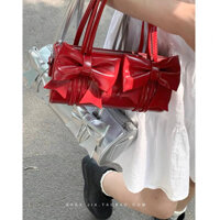 TÚI NƠ KẸP NÁCH 3 MÀU ĐEN BẠC ĐỎ