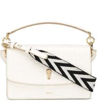 Túi Nữ Bally Crocodile-Effect Chevron-Strap 'White'
