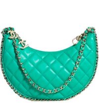 Túi Nữ Chanel Hobo Bag Lambskin Shiny Light Gold Metal 'Green'