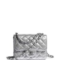Túi Nữ Chanel Mini Flap Bag Lambskin 'Metalic Silver'