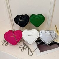 Túi Nữ Thời Trang Hình Trái Tim Mini Dây Xích Túi Nhỏ Mạ Vàng Chữ Chiên Phố Trái Tim Tình Yêu Son Môi Túi Chìa Khóa