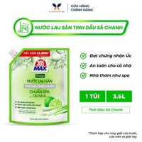 Túi Nước Lau Sàn 365 Max Botany Tinh Dầu Sả Chanh 3.6 Lít Làm sạch bóng sàn nhà, ngăn côn trùng, an toàn cho da bé