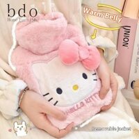 Túi nước nóng phun lông cừu dày Hello Kitty mang theo máy sưởi tay