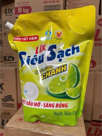 Túi nước rửa chén LIX siêu sạch Chanh 3.2kg