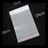 Túi OPP màng sữa đầu treo có keo dán mép size ngang 17cm gói đồ đẹp và sang trọng