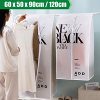 Túi PEVA Smilebox dầy form rộng trùm xào treo quần áo treo tủ chống bụi bẩn, chống thấm ướt có khoá kéo giữa - Size M60x50x90cm - Mẫu 02