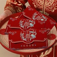 Túi phong bì màu đỏ Đám cưới đặc biệt đổ xô retro túi chữ vui vẻ có phong bì màu đỏ