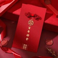 Túi phong bì màu đỏ Kết hôn Người bạn thân nhất Red Sea Feng Wedding Vải cao cấp Gói đính hôn 10000 Yuan
