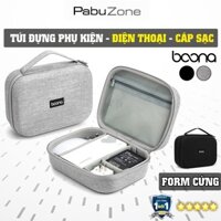 Túi Phụ Kiện Công Nghệ Boona Cỡ Lớn Đựng Dây Sạc, Cáp Laptop Hộp Đựng Phụ Kiện Form Cứng Thời Trang