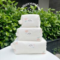[TÚI POUCH] Túi Vải, Hộp Bút Vải Tulip Hồng Cute Đựng Make Up Mỹ Phẩm Bút Viết Tiện Dụng Xinh Xắn