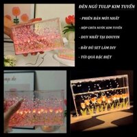 🔥(TÚI QUÀ + CHARM) Đèn Ngủ Hình Hoa Tulip Bằng acrylic Trong Suốt Có Nước Kim Tuyến DIY đèn ngủ handmade tặng bạn gái