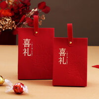 👰🧧Túi quà cưới nhỏ (10 cái) hộp kẹo cưới màu đỏ hộp kẹo cưới hộp kẹo di động Hộp quà hộp kẹo cưới Trung Quốc túi kẹo cưới