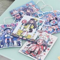 Túi quà quai giấy bé gái manga