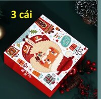 túi quà tặng Giáng sinh, Noel túi giấy chất lượng - set 3 trắng