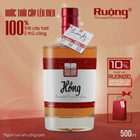 [Túi quà tặng] Hồng lên men - Nước trái cây lên men tự nhiên - Chai thủy tinh cao cấp 500 ml, sang trọng lịch sự phù hợp
