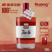 [Túi quà tặng] Táo Đỏ lên men - Nước trái cây lên men tự nhiên - Chai thủy tinh cao cấp 500 ml, sang trọng lịch sự phù h