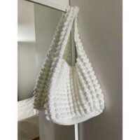 Túi quai xách hạt bắp handmade bằng len milk cotton.