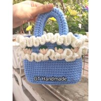 Túi Quai Xách Họa Tiết Nhún Bèo Handmade (Ảnh do shop tự chụp )