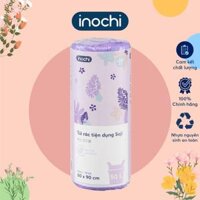 Túi rác tự huỷ sinh học có quai tiện dụng dạng cuộn nhiều màu, nhiều mùi hương dài và dai hơn 20 - Chính hãng inochi. - 1C50L Hương Lavender