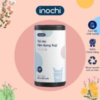 Túi rác tự huỷ sinh học có quai tiện dụng dạng cuộn nhiều màu, nhiều mùi hương dài và dai hơn 20 - Chính hãng inochi. - 1 Cuộn 10L Đen