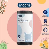 Túi rác tự huỷ sinh học có quai tiện dụng dạng cuộn nhiều màu, nhiều mùi hương dài và dai hơn 20 - Chính hãng inochi. - 1 Cuộn 25L Đen
